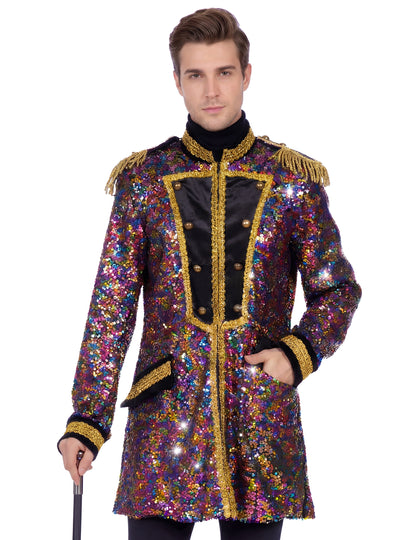 Chaqueta de lentejuelas multicolores de lujo para hombre