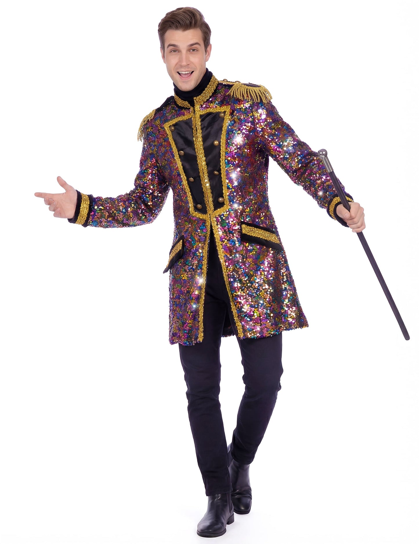 Chaqueta de lentejuelas multicolores de lujo para hombre