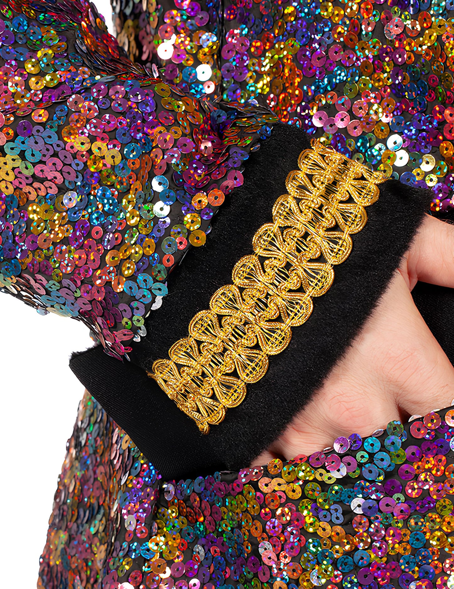 Chaqueta de lentejuelas multicolores de lujo para hombre
