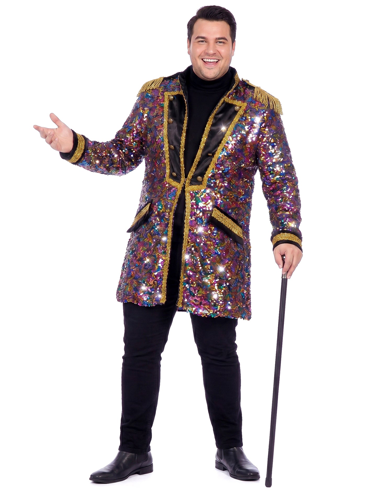 Chaqueta de lentejuelas multicolores de lujo para hombre