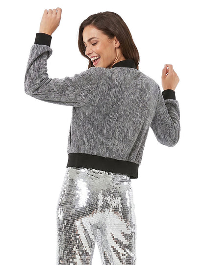 Veste brillante argentée femme