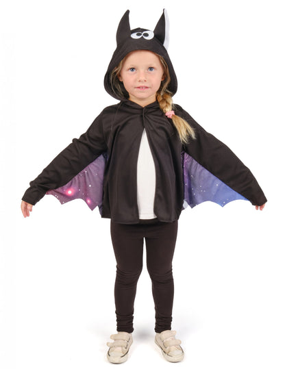Veste de chauve-souris pour enfant noire et violette avec capuche à oreilles