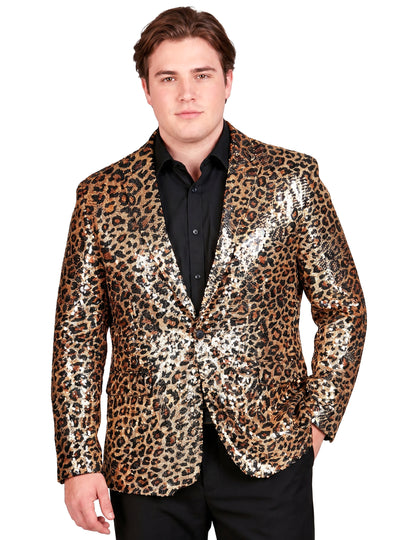Chaqueta de leopardo con lentejuelas para adulto