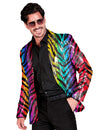 Chaqueta de tigre arco iris con lentejuelas para adultos