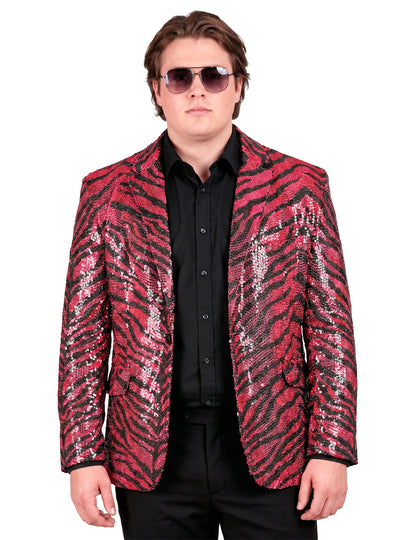 Chaqueta rosa cebra con lentejuelas para adulto