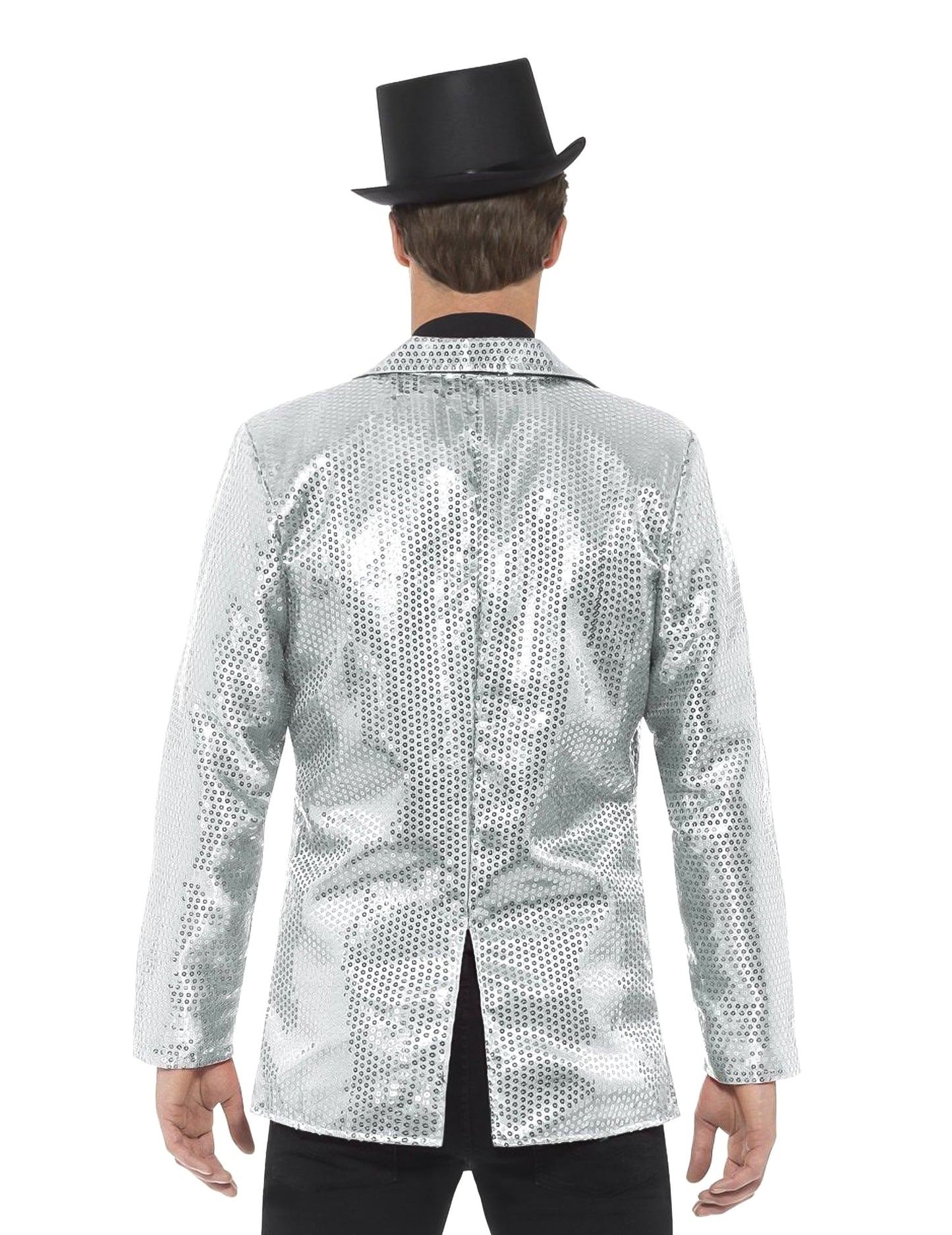 Vue de dos de la veste disco à sequins luxe