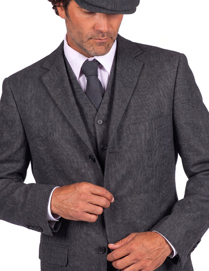 Chaqueta de gánster años 20 gris para hombre