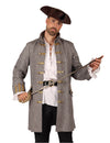 Chaqueta larga de pirata gris para hombre