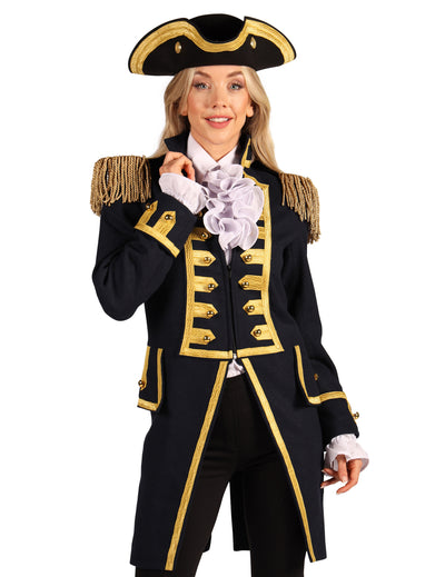 Chaqueta militar batalla de Waterloo azul marino para mujer