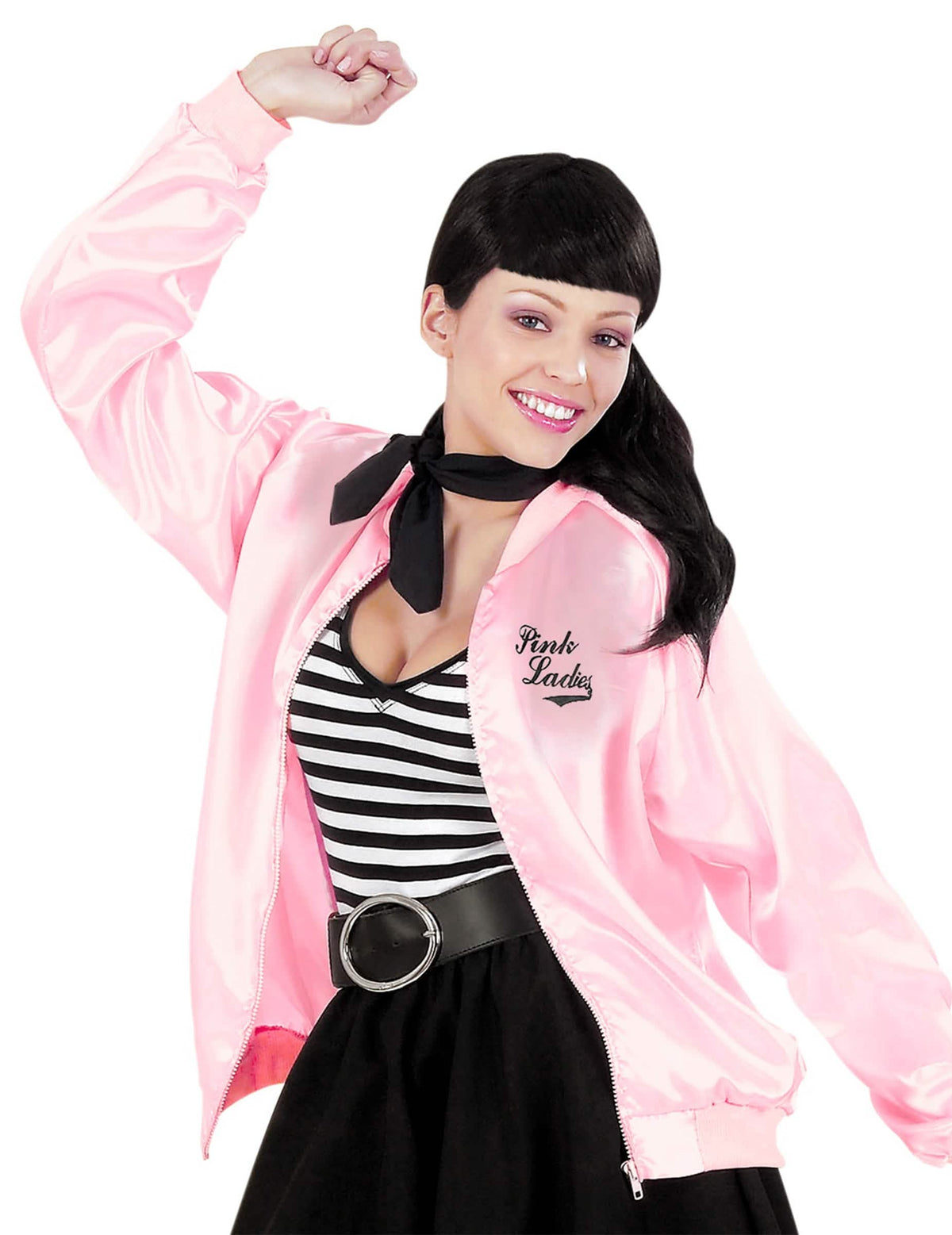 Vista frontal de la chaqueta rock'n roll para mujer