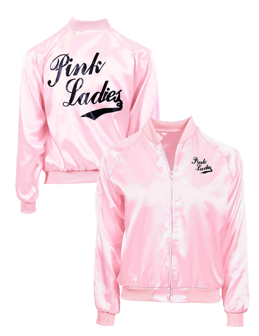 Vistas frontales y traseras de la chaqueta rock'n roll para mujer