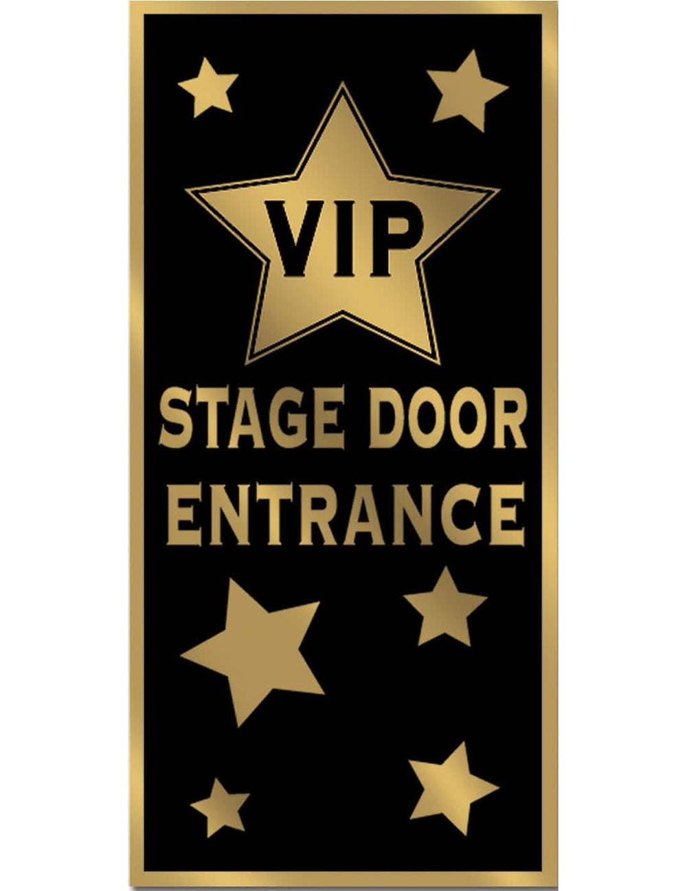 Décoration de porte VIP noir et doré avec inscriptions Stage Door Entrance et étoiles